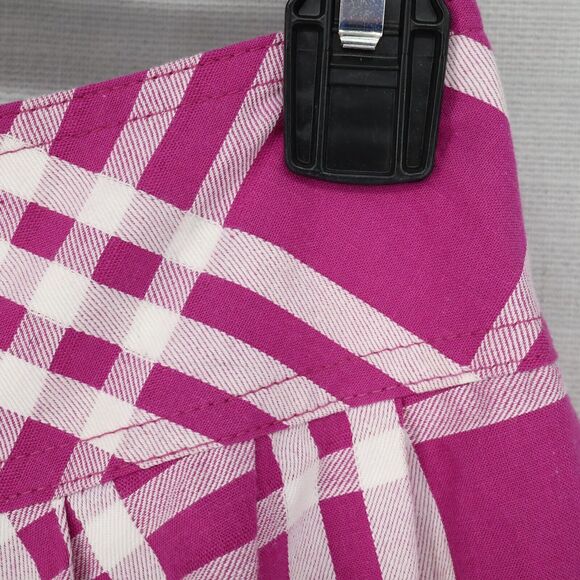 Paper Doll Skirt Juniors Large Pink White Plaid Pleated Lined Swing Rockabilly - Picture 9 of 11